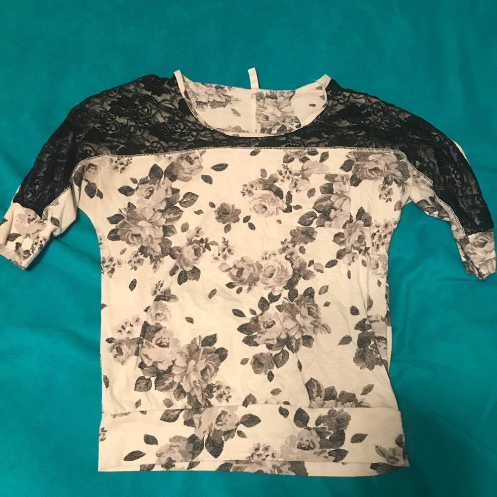 Floral and lace top
